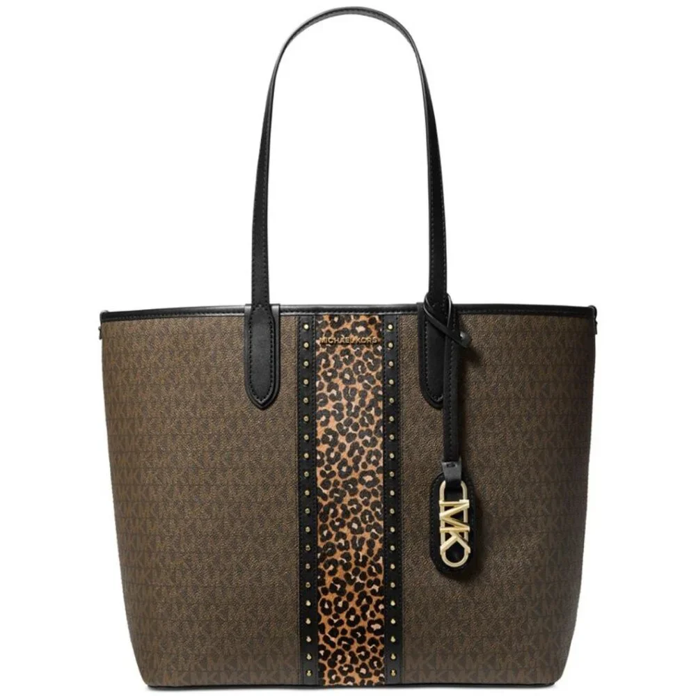 MICHAEL KORS Eliza Large East West Open Tote, Brown, New With Tags - Picture 1 of 3